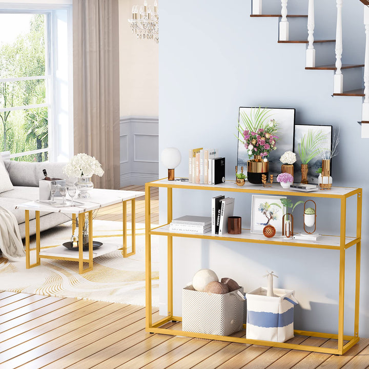 3 Pieces Industrial Living Room Table Set