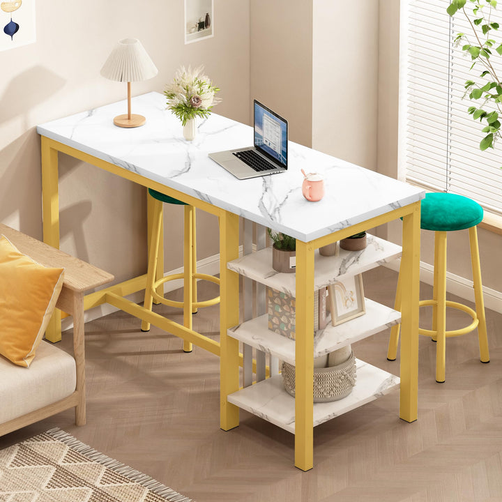 3-Piece Marble Table and Chairs Set