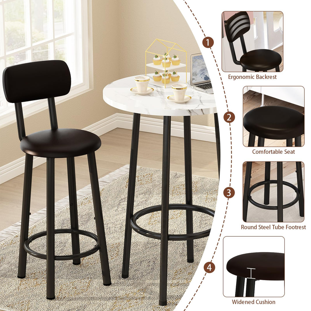 Faux Marble top Dining Table Set for 2