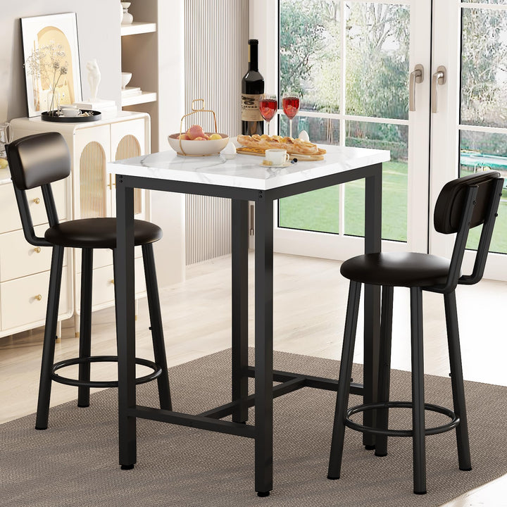 Faux Marble top Dining Table Set for 2