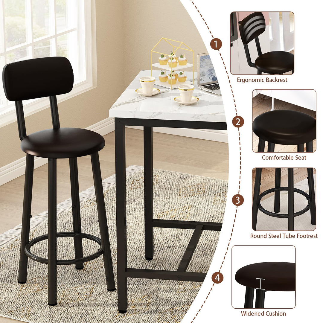 Faux Marble top Dining Table Set for 2