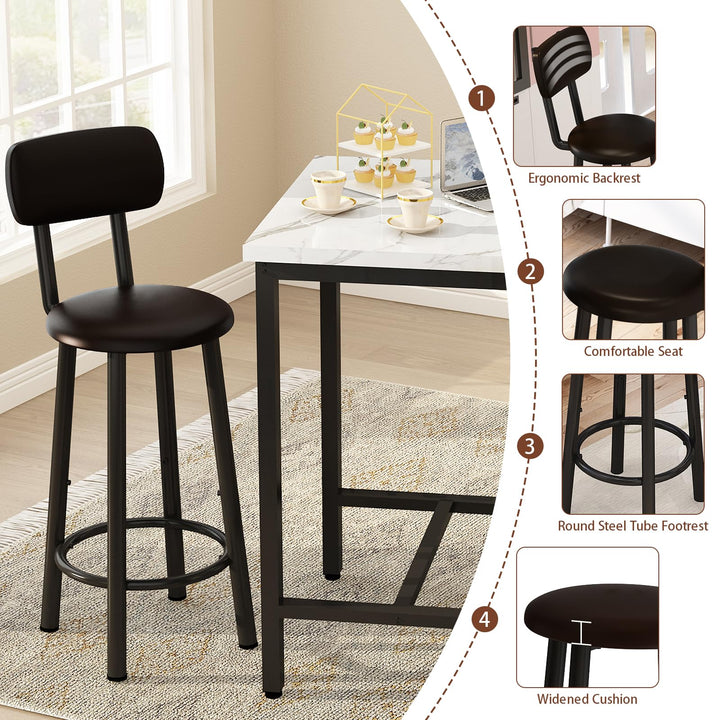 Faux Marble top Dining Table Set for 2