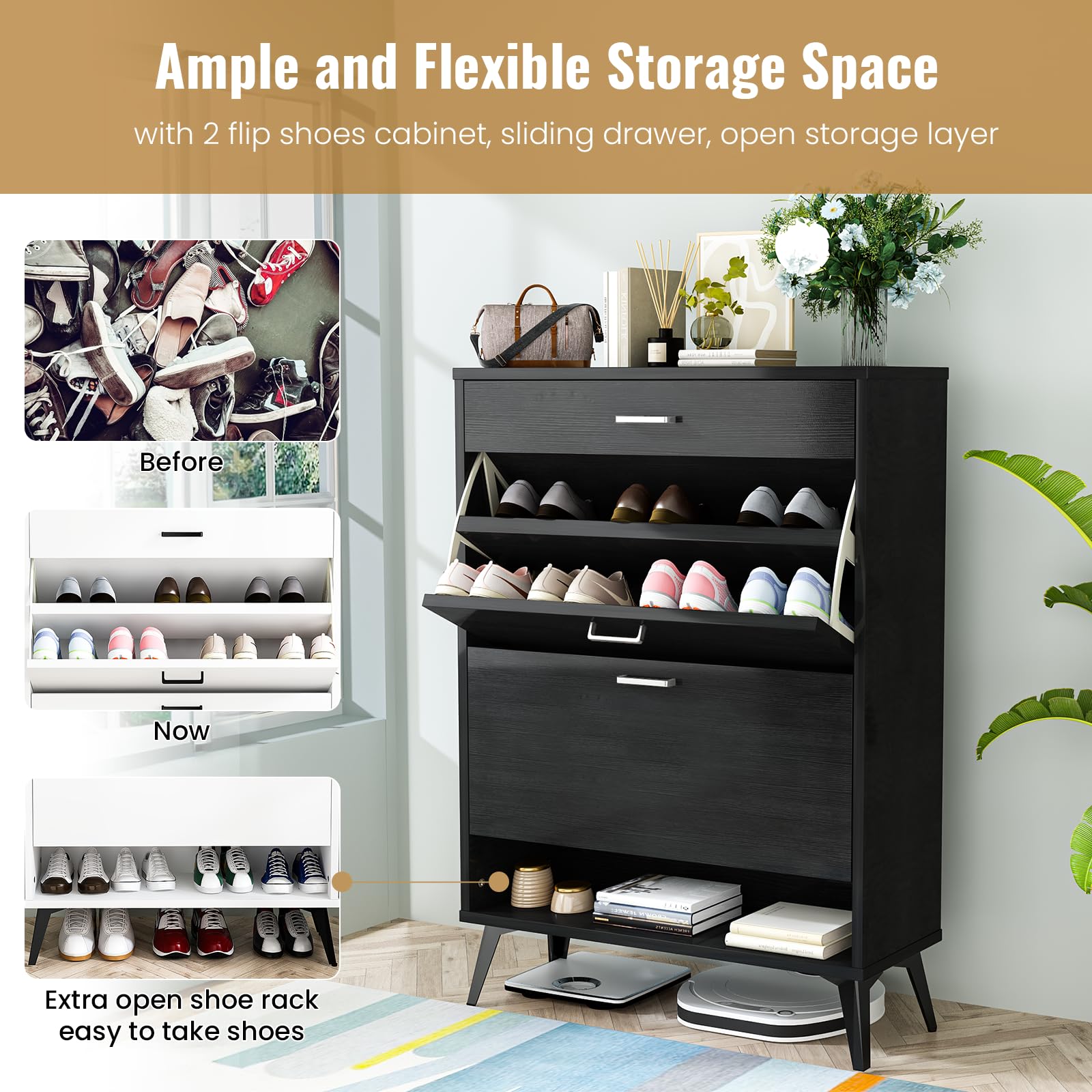 ブリーフィング　SEPARATE SHOES CASE 1000D Amazon.com: SpaceAid Shoe Organizer for Closet, 2 Pack