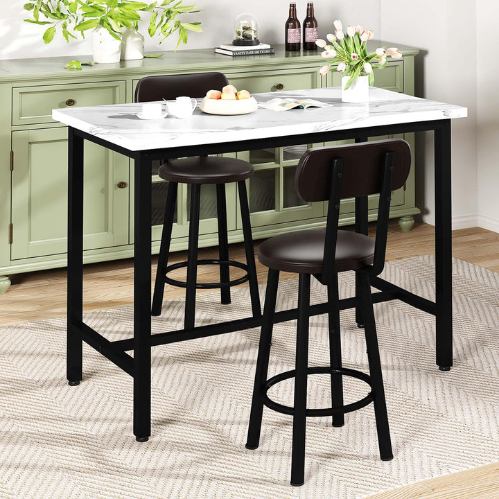 Faux Marble top Dining Table Set for 2
