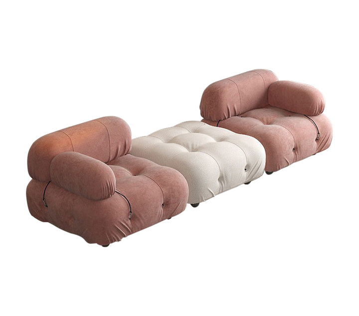 Premium Velvet Color-Blocked Modular Sofa