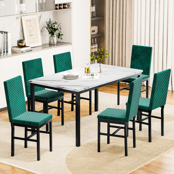 Faux Marble Dinner Table set for 6