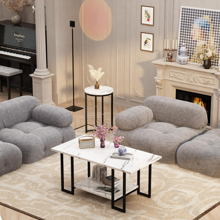 3 Pieces Industrial Living Room Table Set
