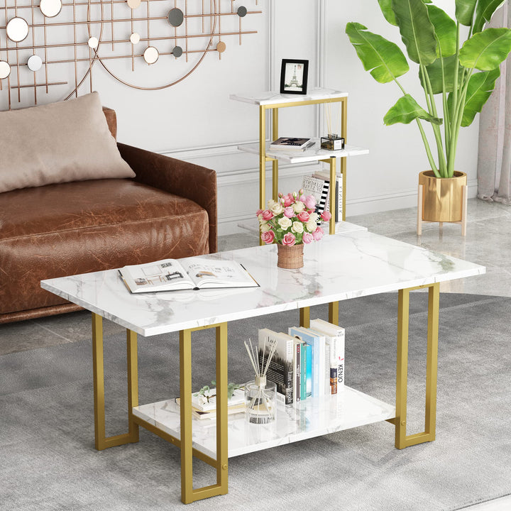 Faux Marble Coffee Table Set of 3
