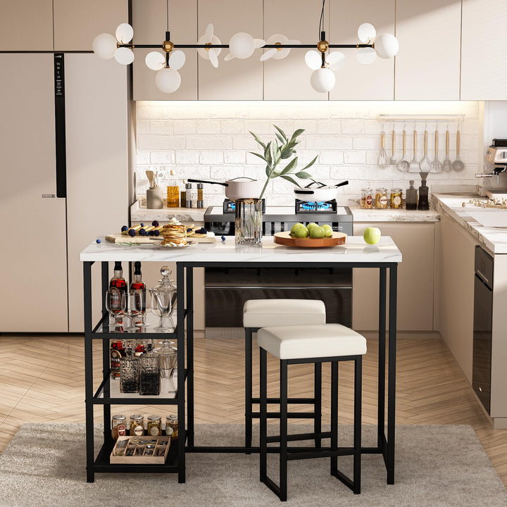 3-Piece Bar Dining Table Set with Storage