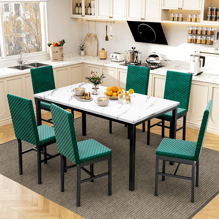 Faux Marble Dinner Table set for 6