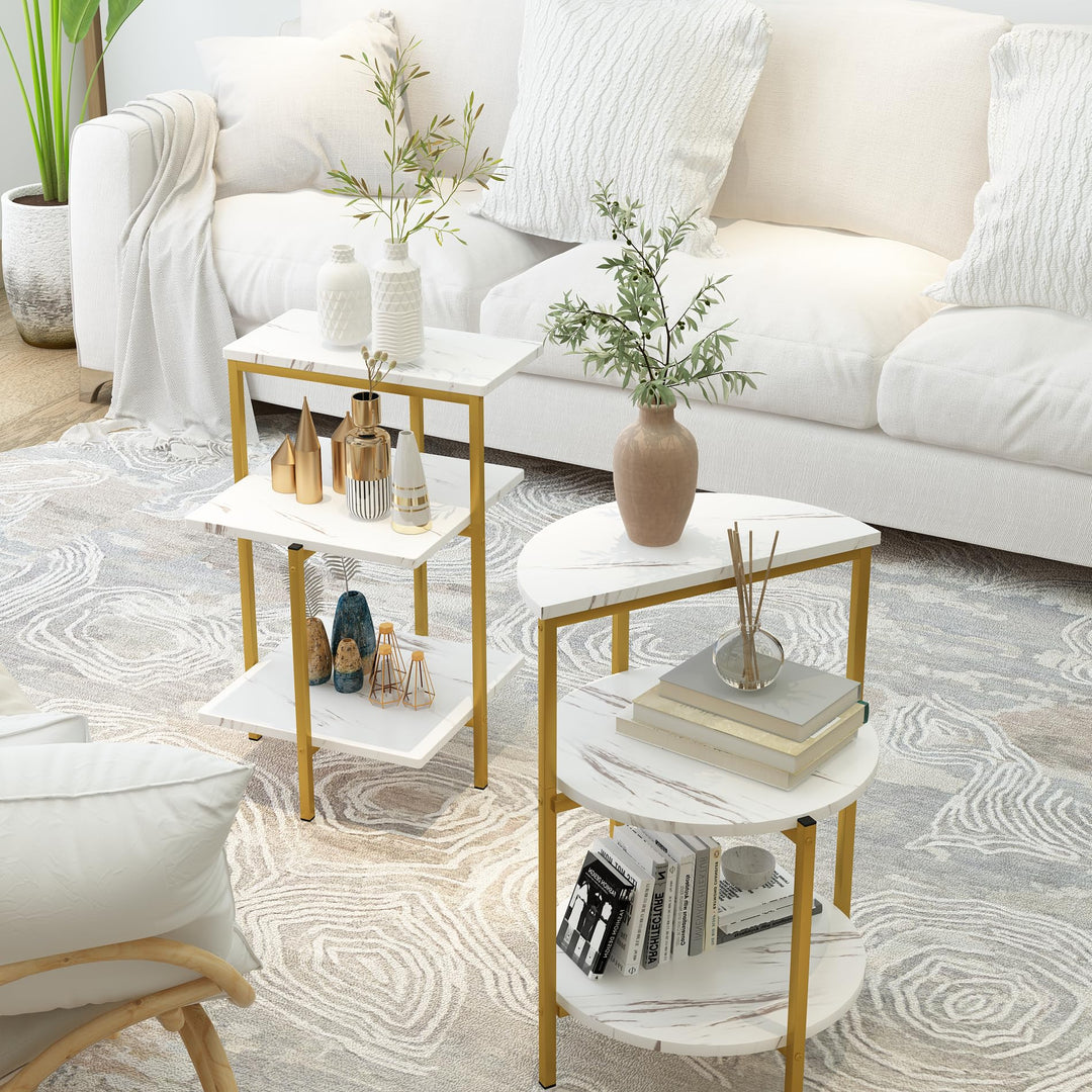 Faux Marble Coffee Table Set of 3