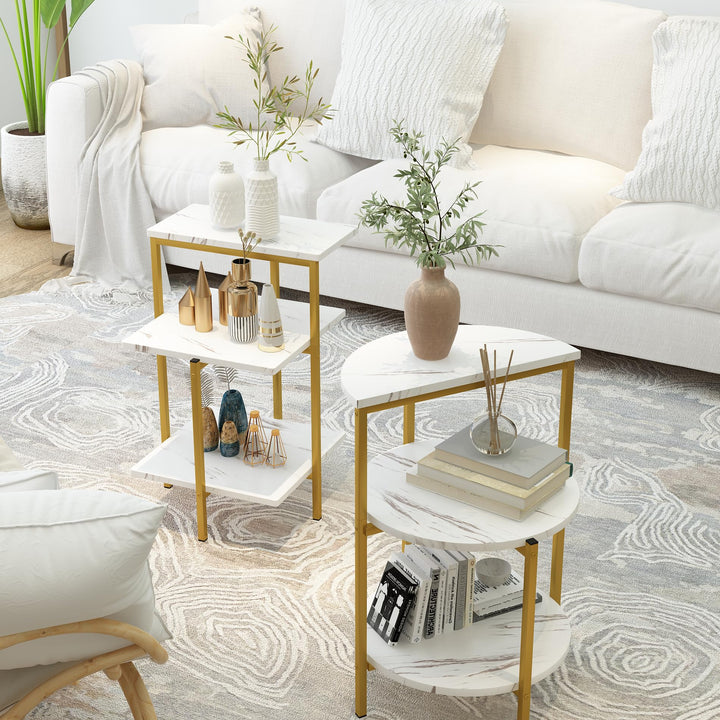 Faux Marble Coffee Table Set of 3