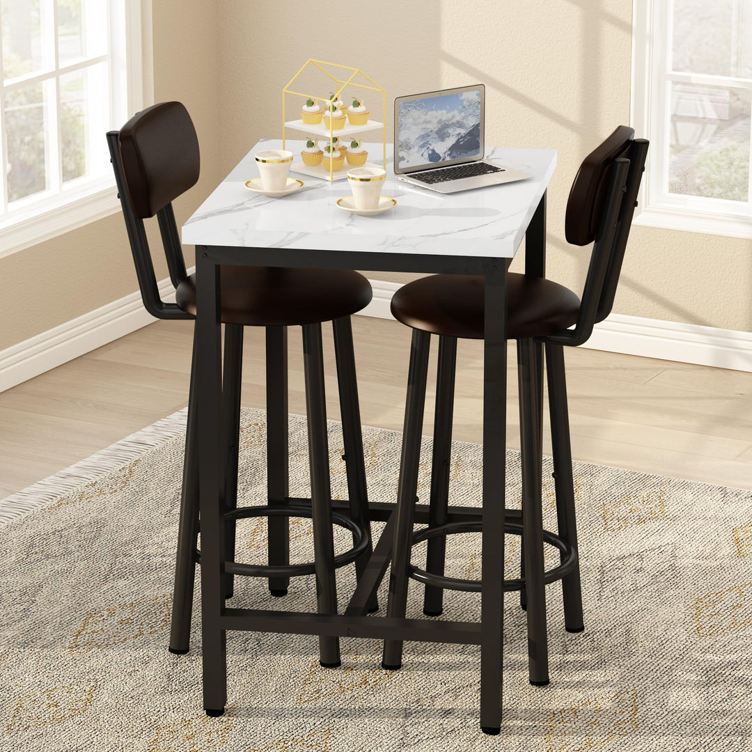 Faux Marble top Dining Table Set for 2