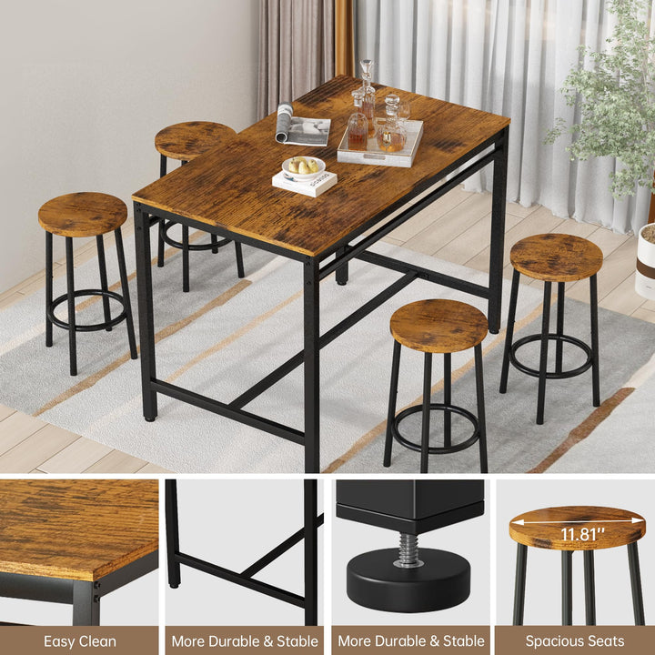 4-Piece Bar Height Dining Table Set
