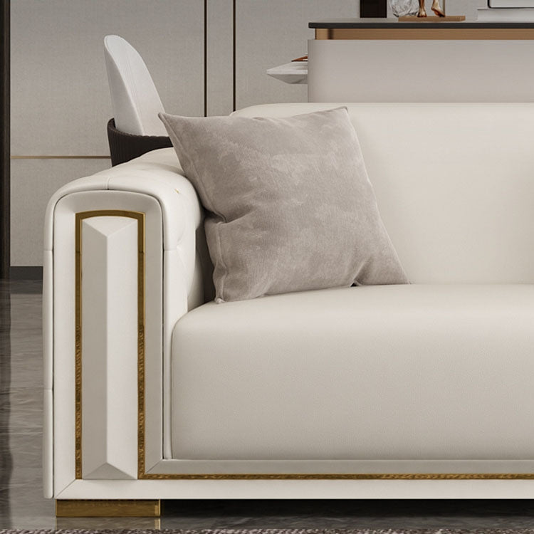 Sitka Nappa Leather Tufted Chesterfield Sectional Sofa with Chaise