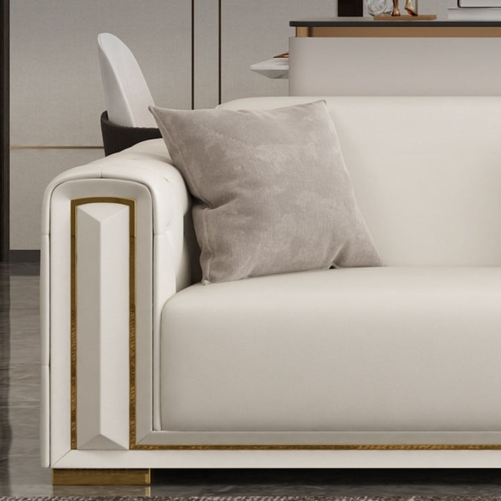 Sitka Nappa Leather Tufted Chesterfield Sectional Sofa with Chaise