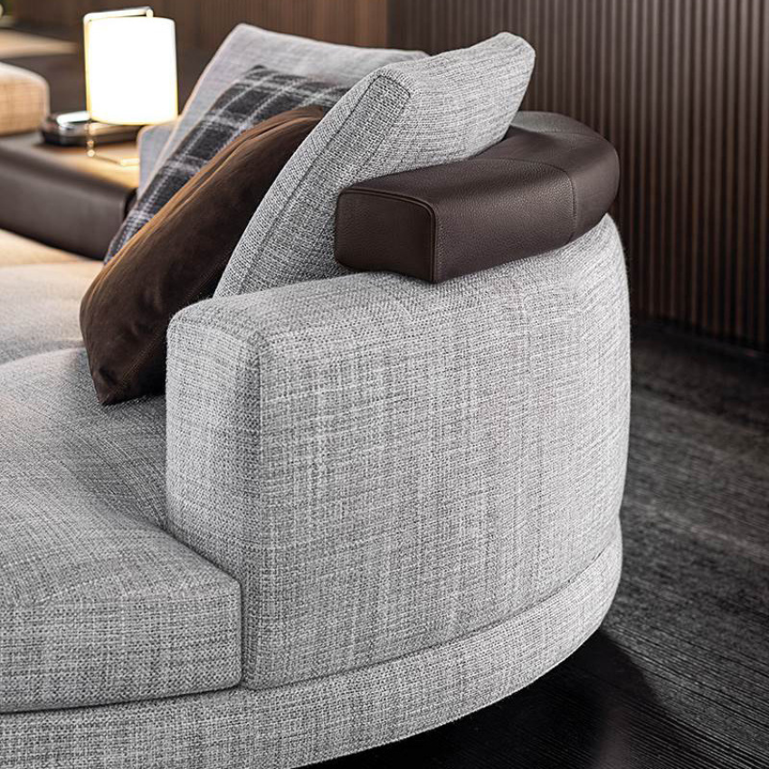 Italy Connely Style 3 Seater Sofa with Round Chaise