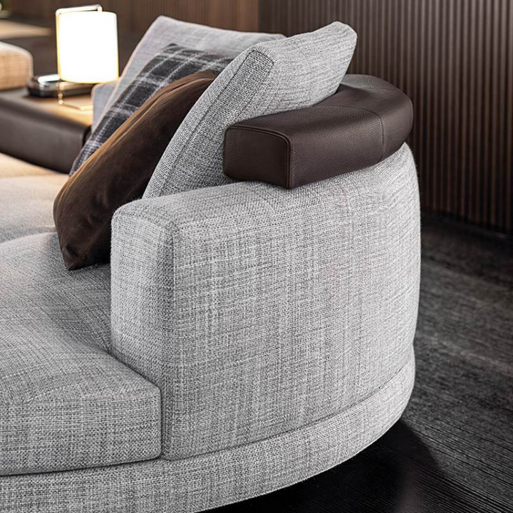Italy Connely Style 3 Seater Sofa with Round Chaise