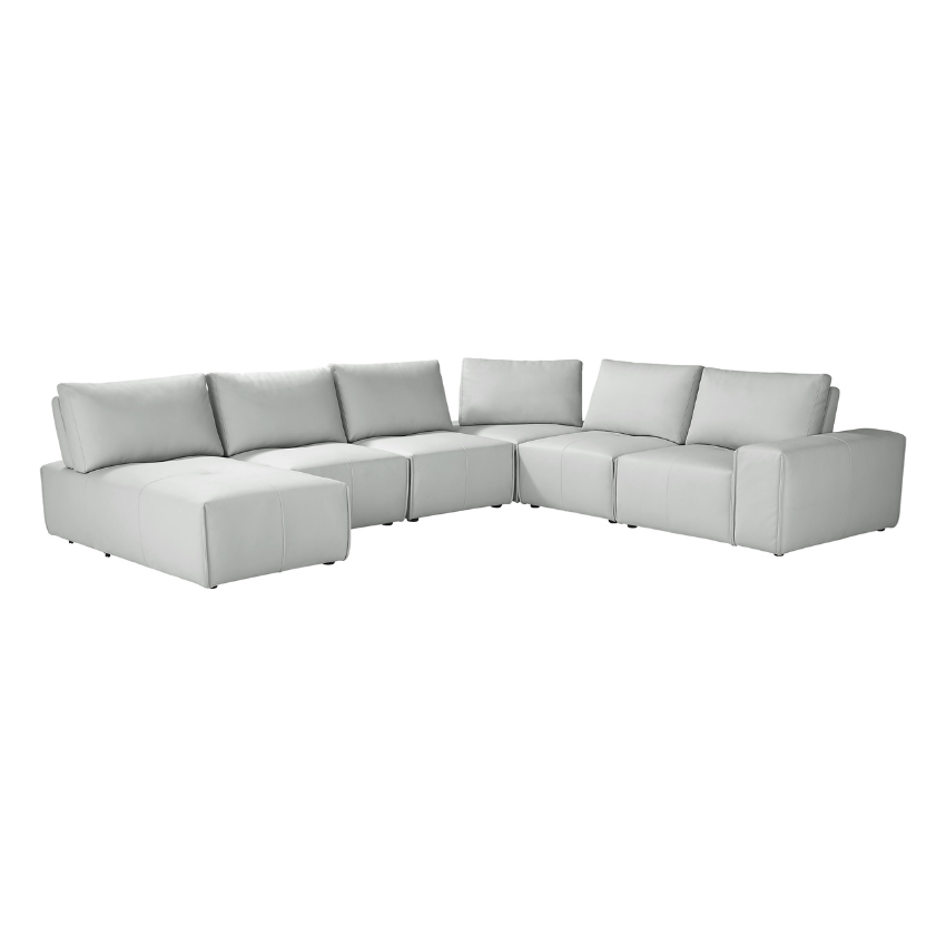 Davis Park Platinum 6 Pieces L Shaped Sectional Sofa Hooseng