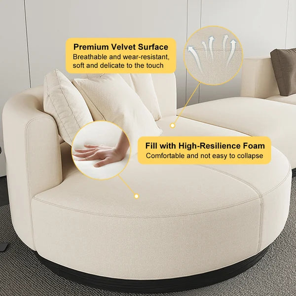 146.9'' L-Shaped Sectional Corner Modern Modular Sofa
