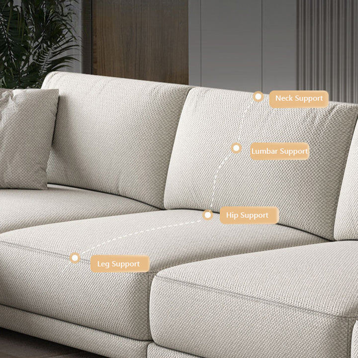 Todd Cotton Linen Corner 5 Seats Fabric Sofa With Single Chair