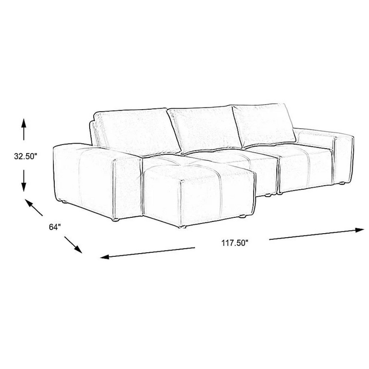 Davis Park Platinum 3 Pieces L-Shaped Sectional Sofa
