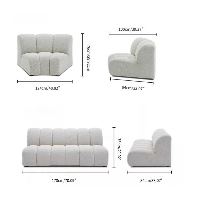 Ghita Performance Boucle Armless L Shaped Sectional
