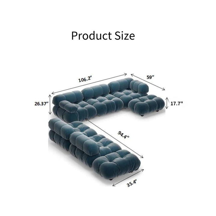 Superior Velvet Modular  7 Piece Sofa Set