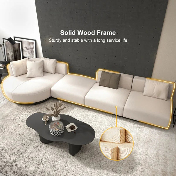 146.9'' L-Shaped Sectional Corner Modern Modular Sofa