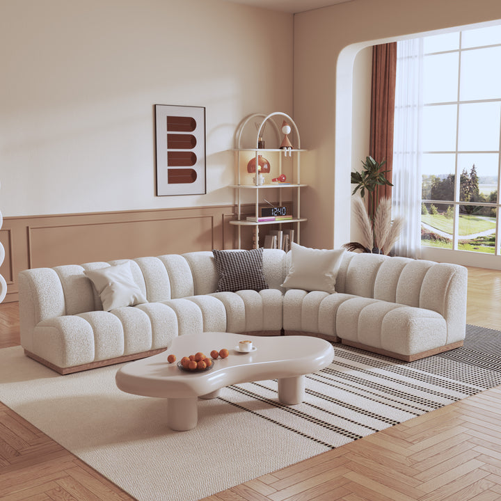 Ghita Performance Boucle Armless L Shaped Sectional