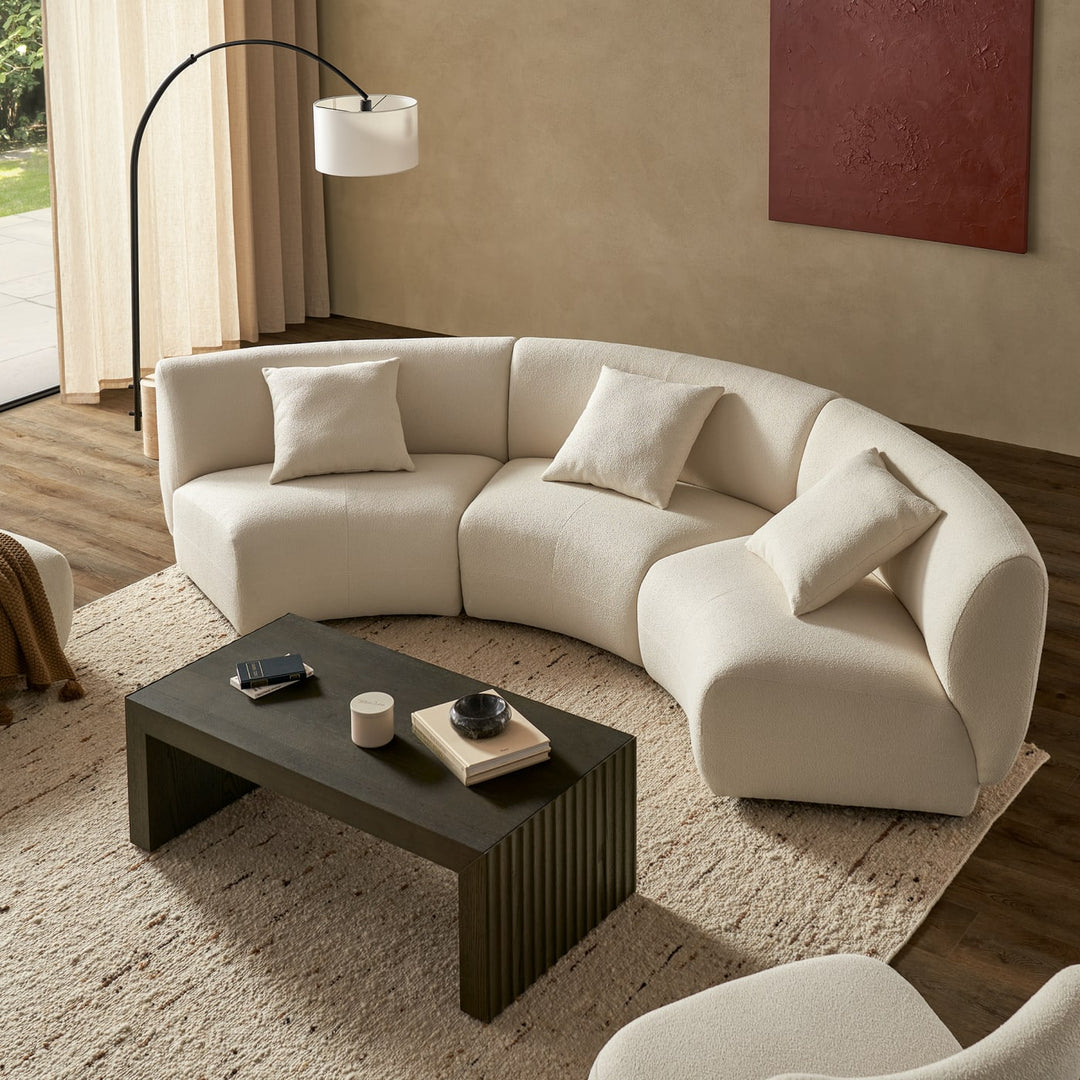 Auburn Velvet Curved Modular 4 Seater Sofa