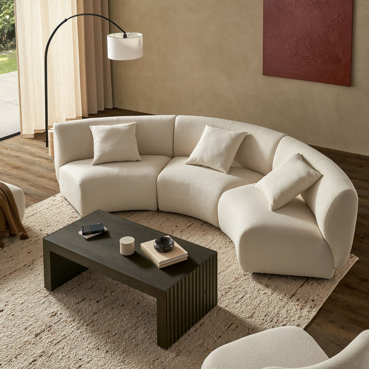 Auburn Velvet Curved Modular 4 Seater Sofa
