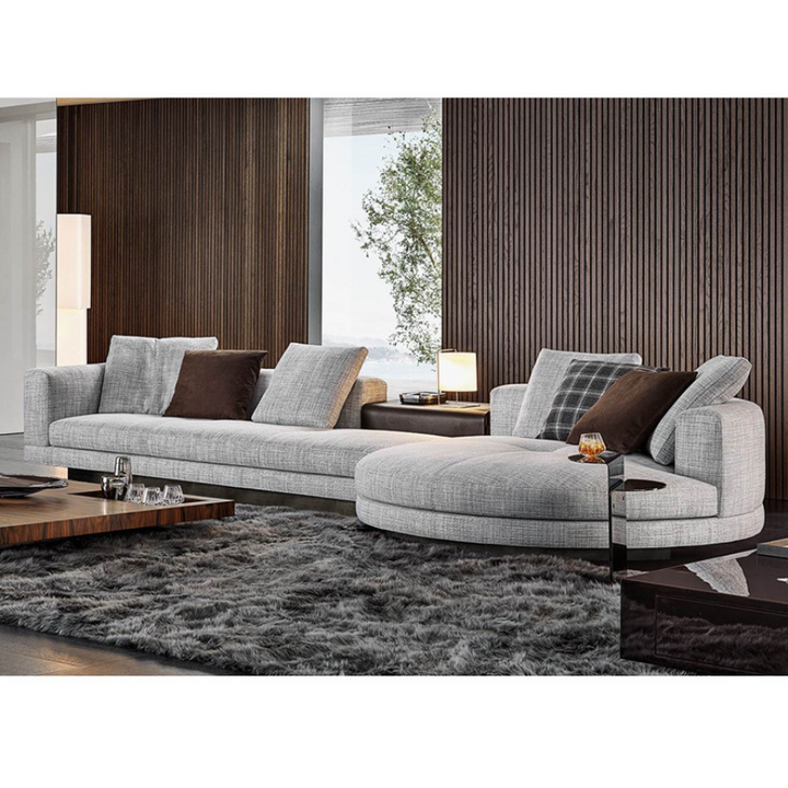 Italy Connely Style 3 Seater Sofa with Round Chaise