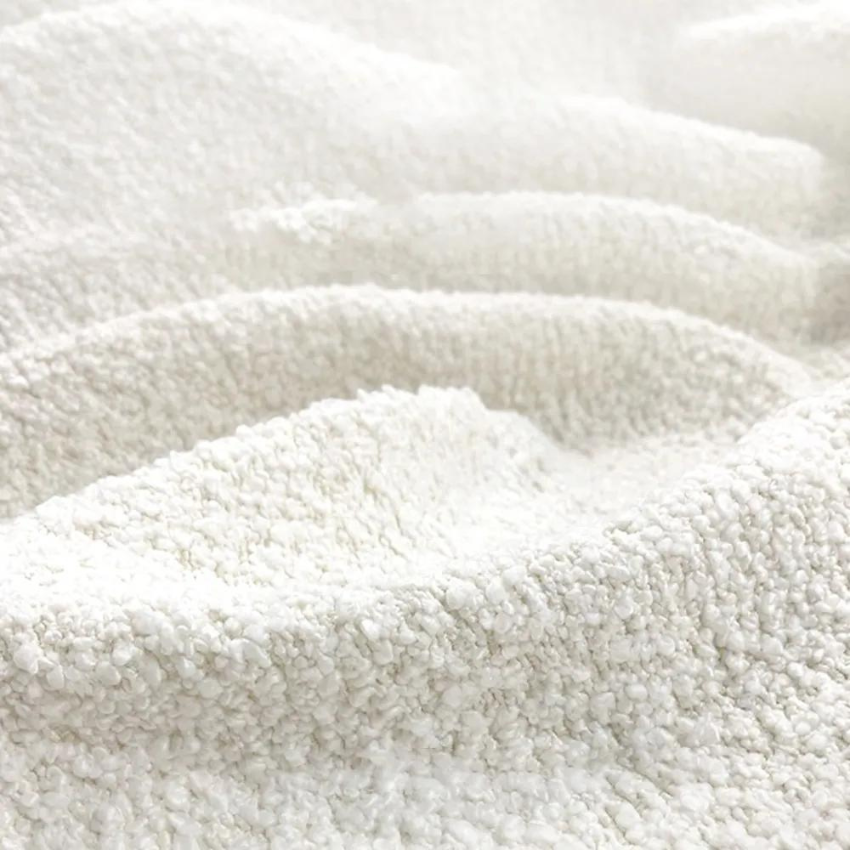 Ghita Lambswool Curved White Sectional Sofa