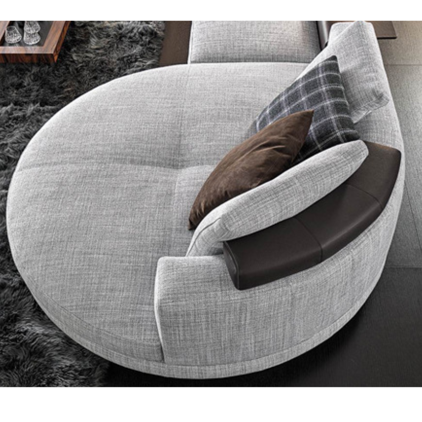 Italy Connely Style 3 Seater Sofa with Round Chaise