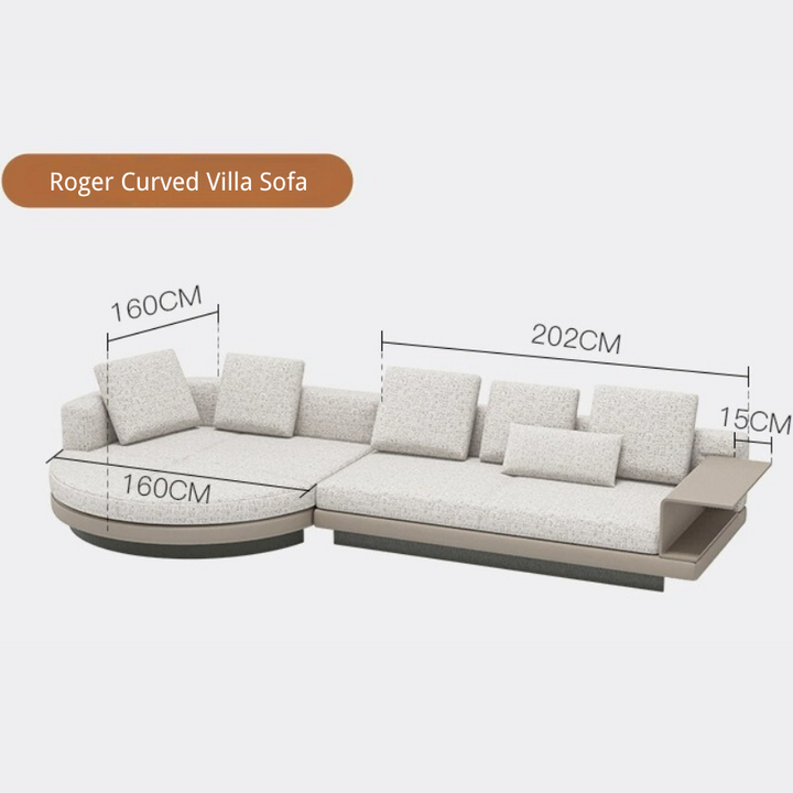 Italy Roger Curved Villa Upscale Sofa