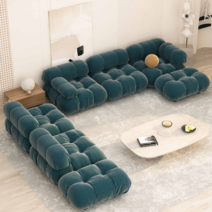 Superior Velvet Modular  7 Piece Sofa Set