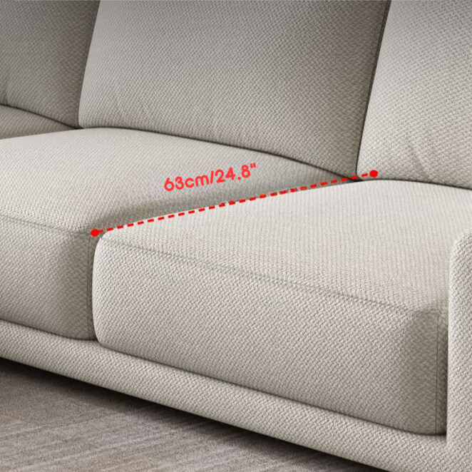 Todd Cotton Linen Corner 5 Seats Fabric Sofa With Single Chair