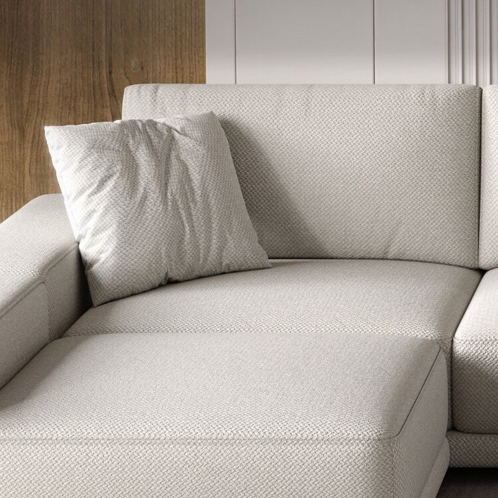 Todd Cotton Linen Corner 5 Seats Fabric Sofa With Single Chair