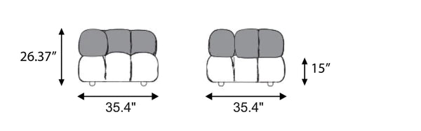 Superior Velvet Modular Single Corner Chair
