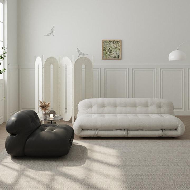 Modern Latex Leather Soriana 4 Seater Sofa
