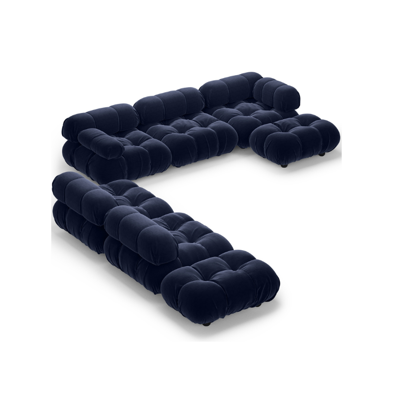 Superior Velvet Modular  7 Piece Sofa Set