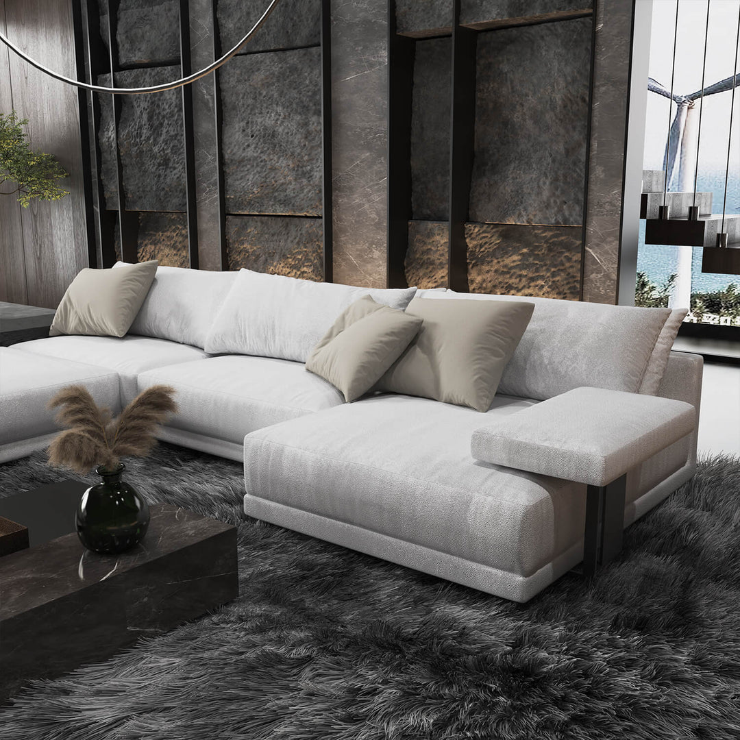 Rottnest Linen 7 Pieces Sectional with End Tables