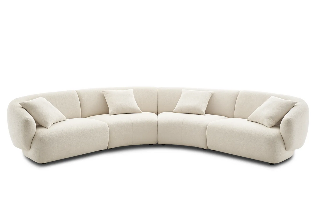 Auburn Velvet Curved Modular 4 Seater Sofa
