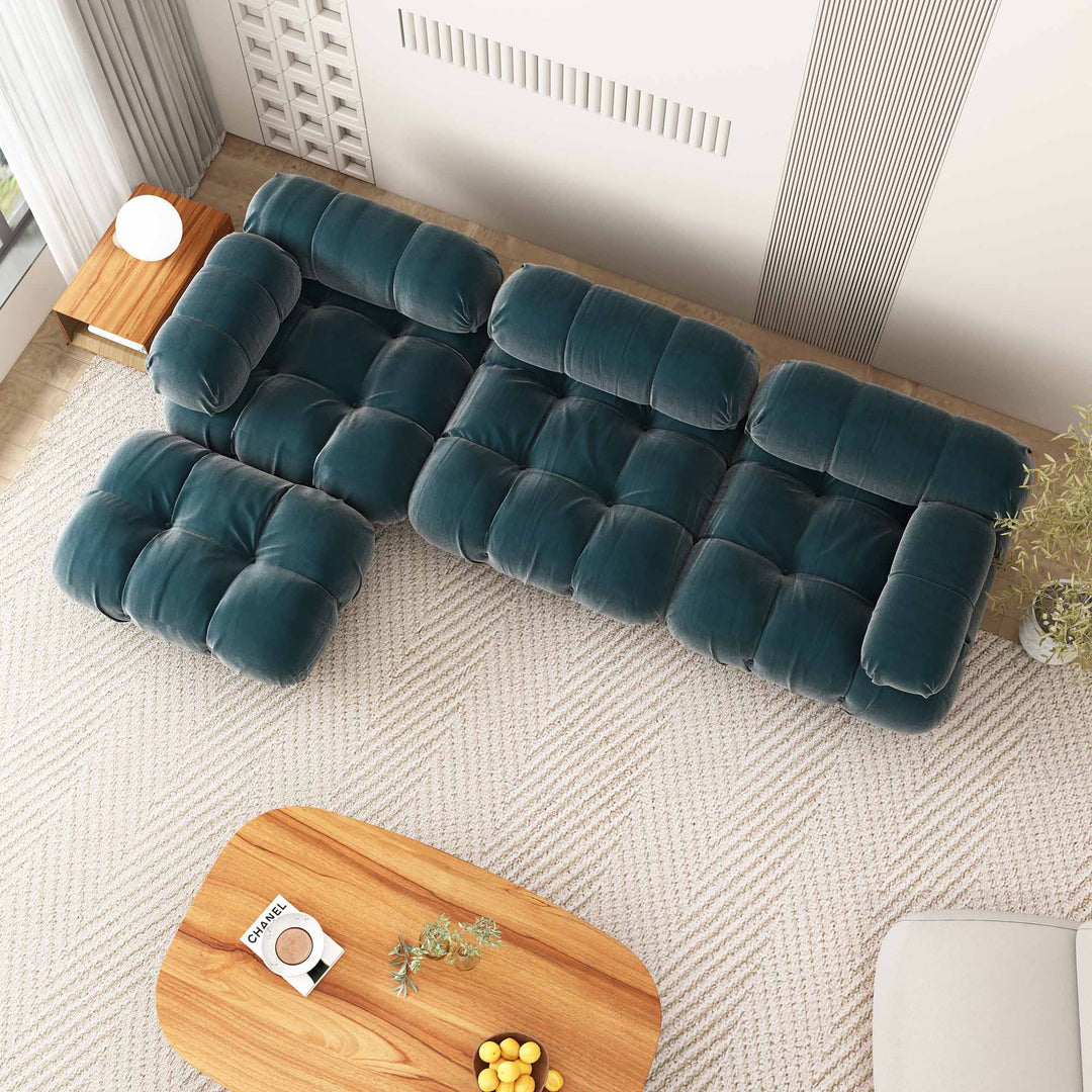 Superior Velvet Modular Single Corner Chair