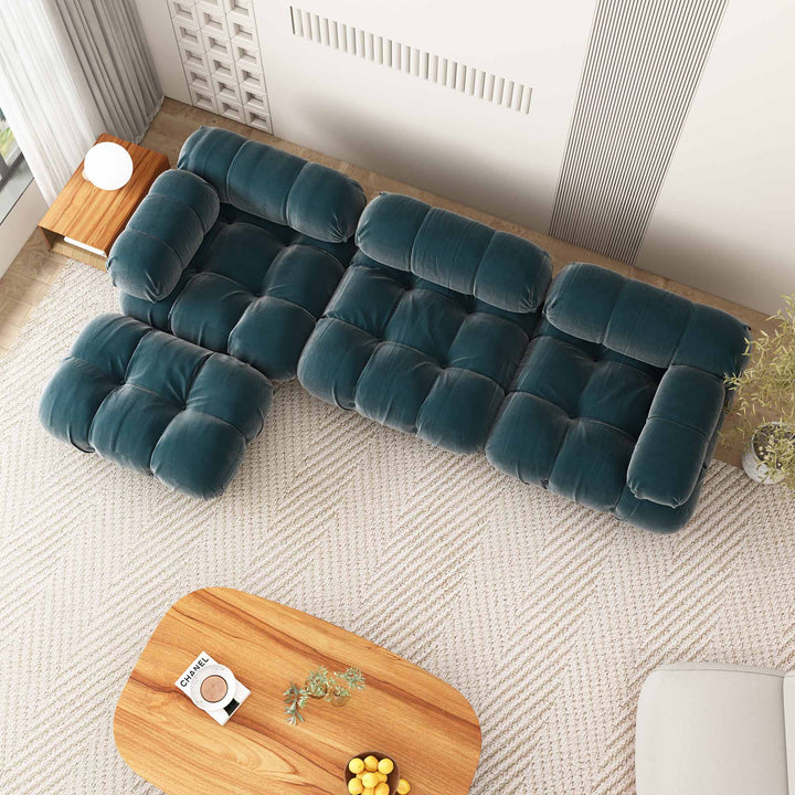 Superior Velvet Modular Single Corner Chair