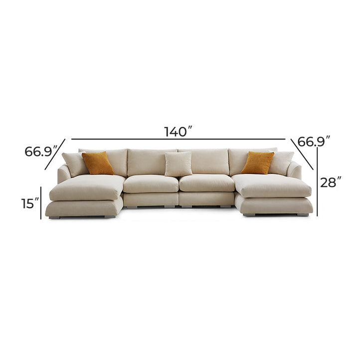 Teaka Boutique Family Set with Double Chaise Sectional
