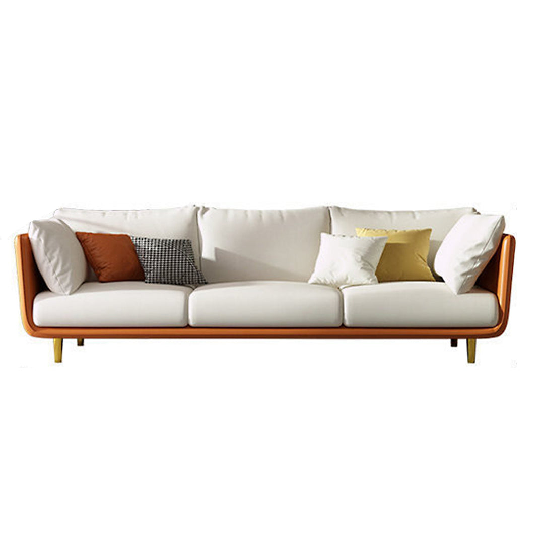 Madge Orange& White 3-Seater Sofa Set Deep Seat