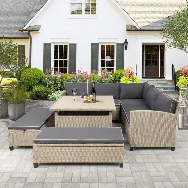 Hooseng Outdoor Wicker Set