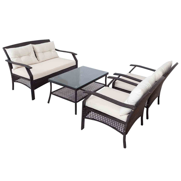 Oasis Outdoor Rattan Sofa Seating Group with Cushions - 4 Seat